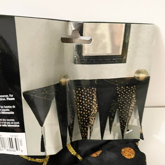 Amscan Black Spiderweb Polkadot Glitter Halloween Mantle Scarf 32.5 x 72 Inch - Picture 8 of 13